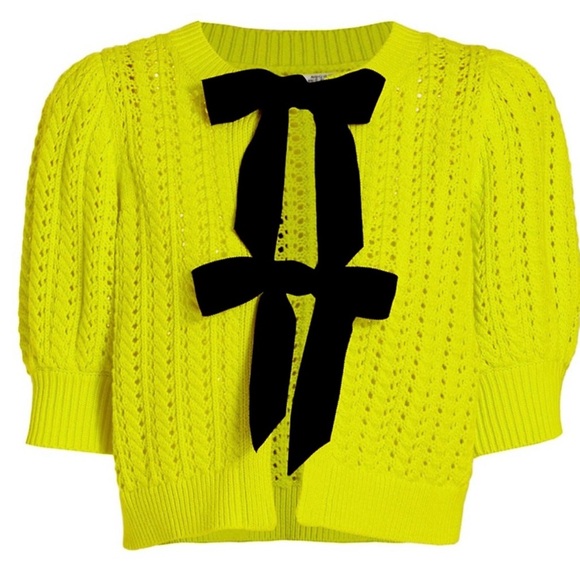 Alice + Olivia Kitty Puff Sleeve Cardigan - Picture 3 of 8